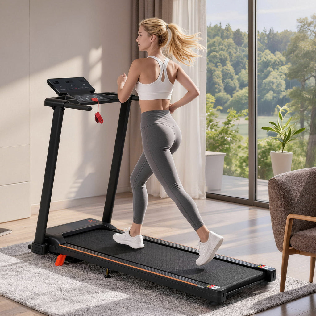Treadmill With 8% Incline, Portable Treadmills For Home - Black