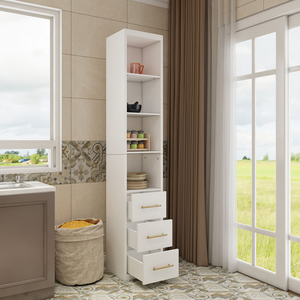 Tall Storage Cabinet With Drawers And Shelves