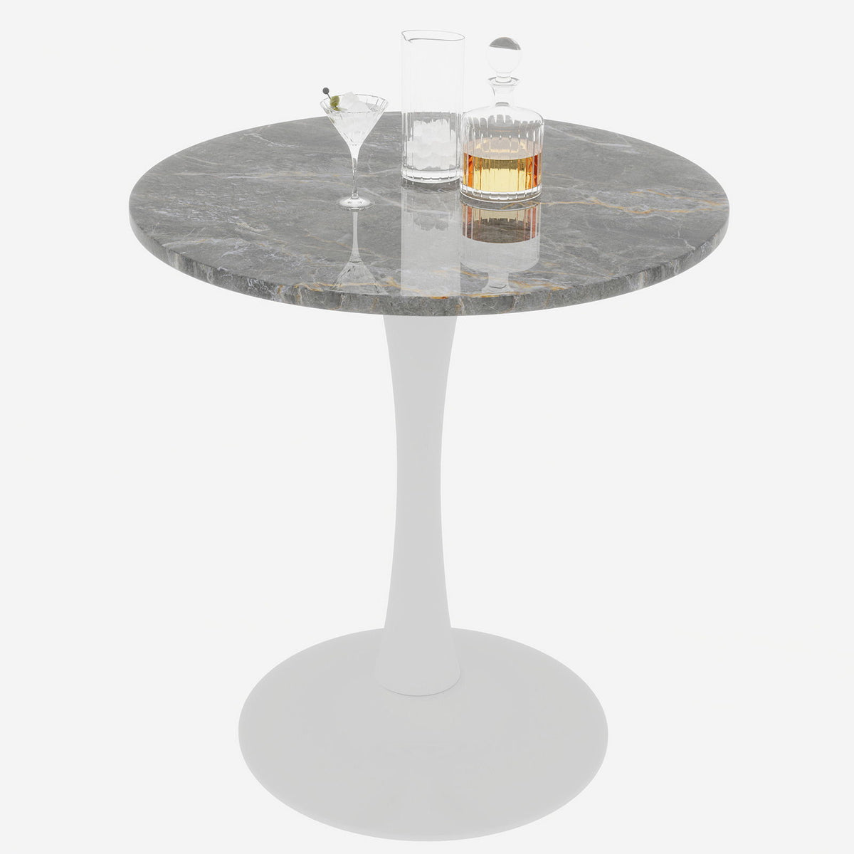 Coffee Table With Round Top For Living Rooms - Gray / White