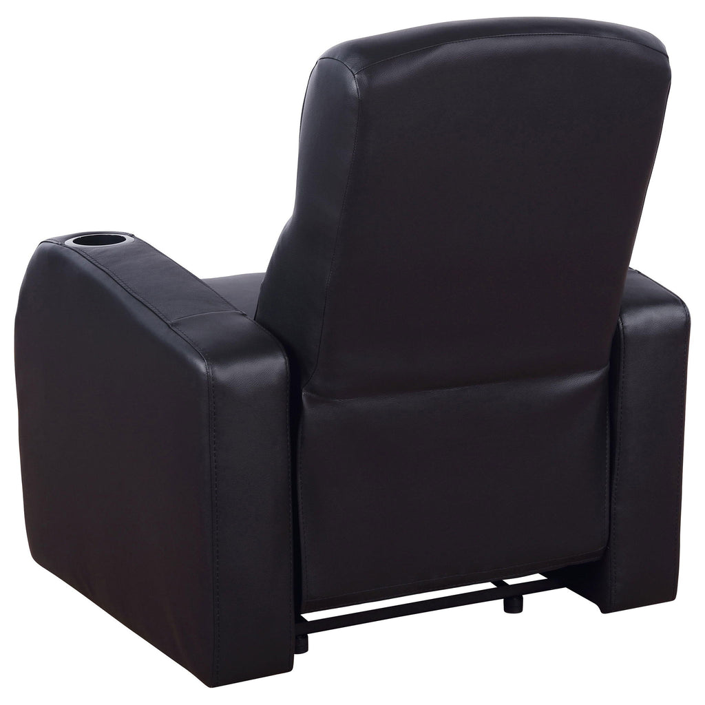 9 Piece Home Theater Seating Set With Recliners And Wedge Consoles - Black