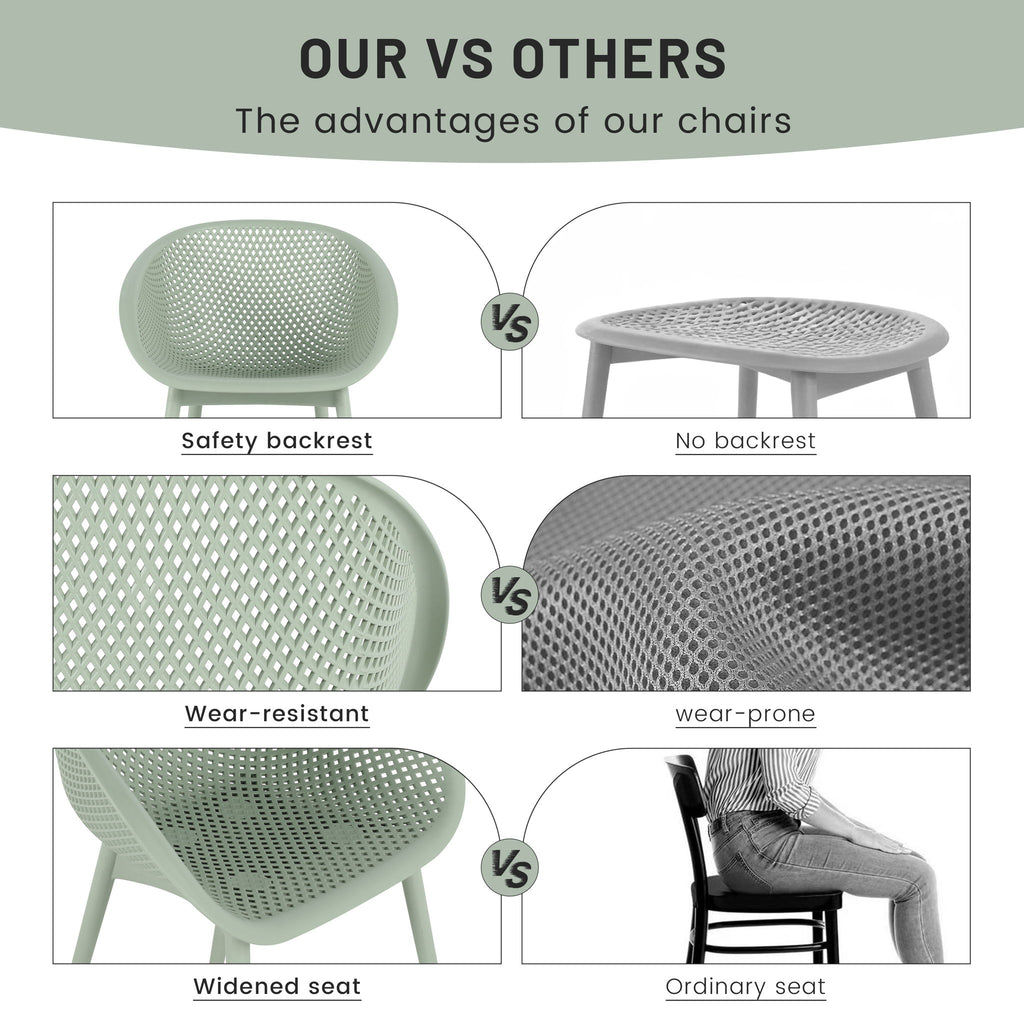 2 Piece Durable Single Chair With Hollow Out Design