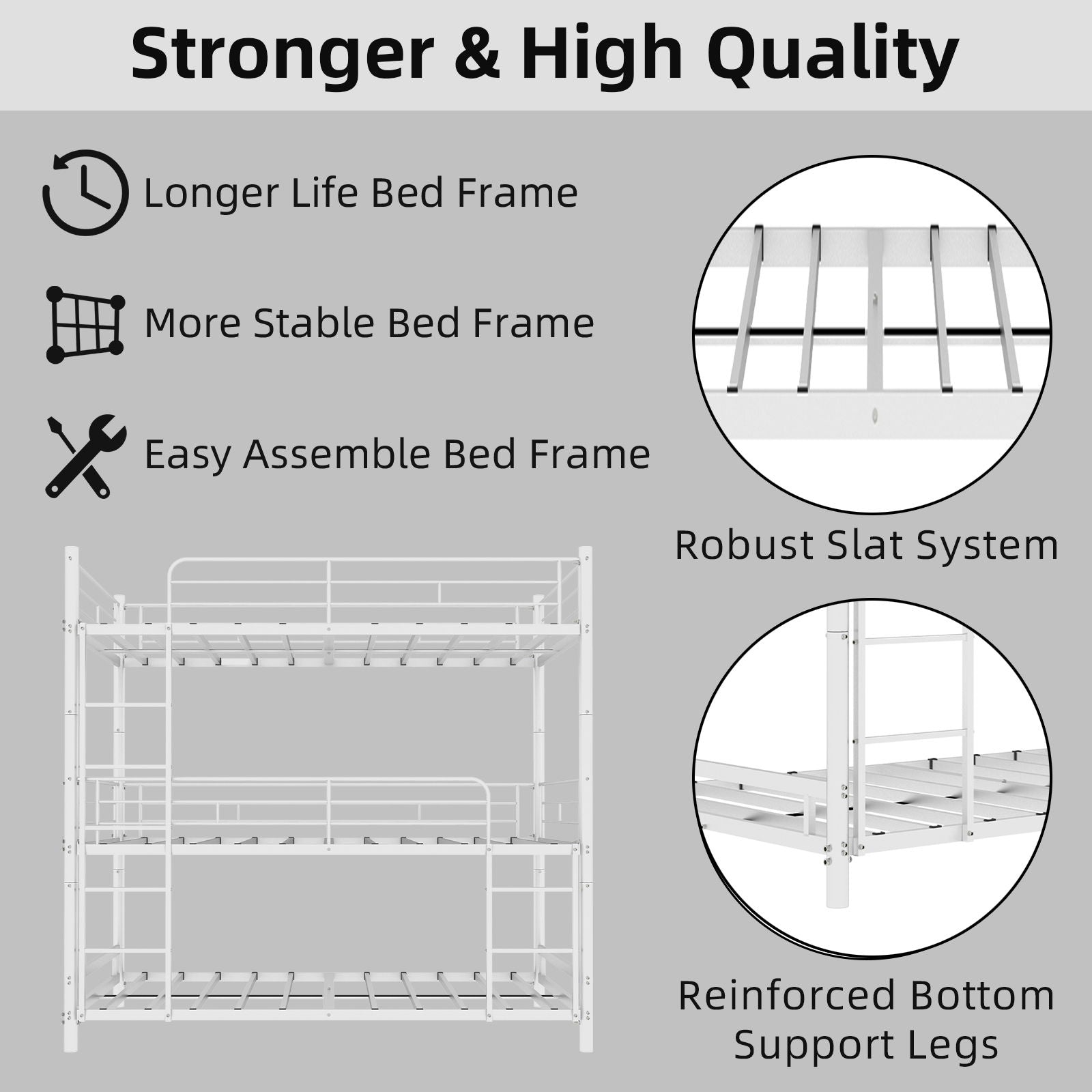 Triple Frame Bed With Built In Ladder