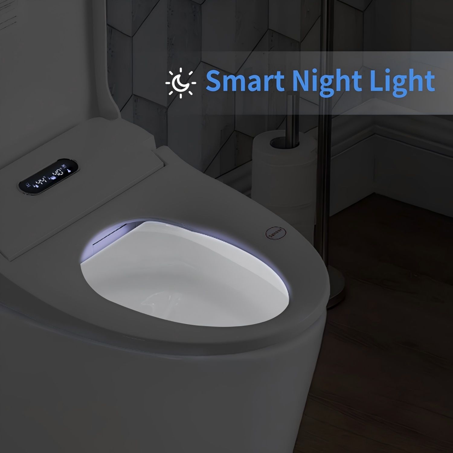 Smart Bidet Toilet Seat & Side Knob Adjustable Heated Seat With Water Temperature And Pressure Adjustment Portable Bidet - White