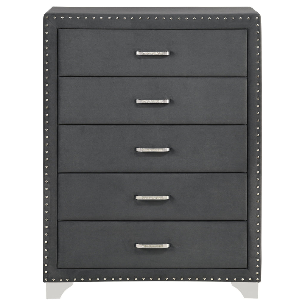 5 Drawer Bedroom Chest With Crystal Pulls
