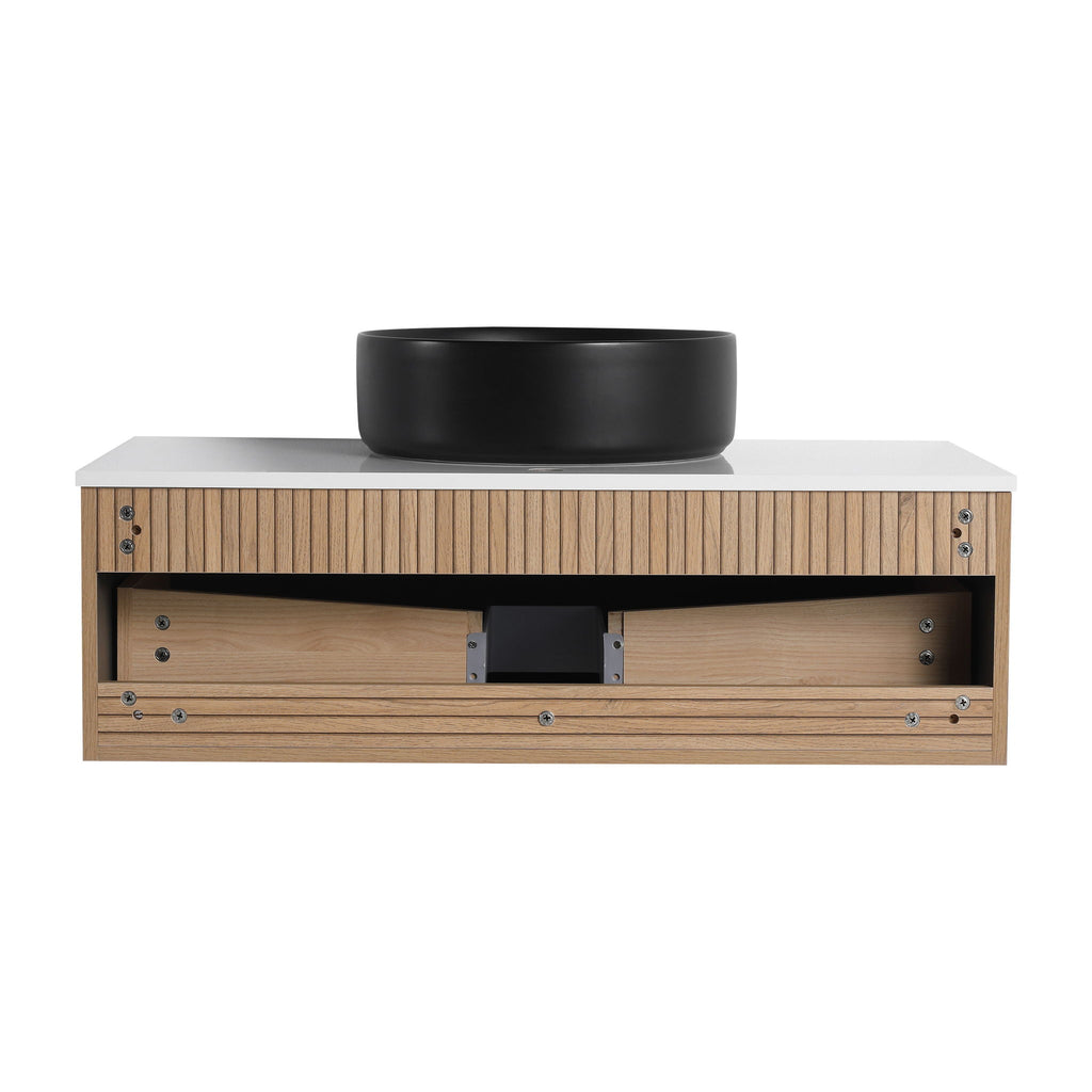 Wall Mounted Bathroom Vanity With Art Sink & 1 Soft Close Drawer