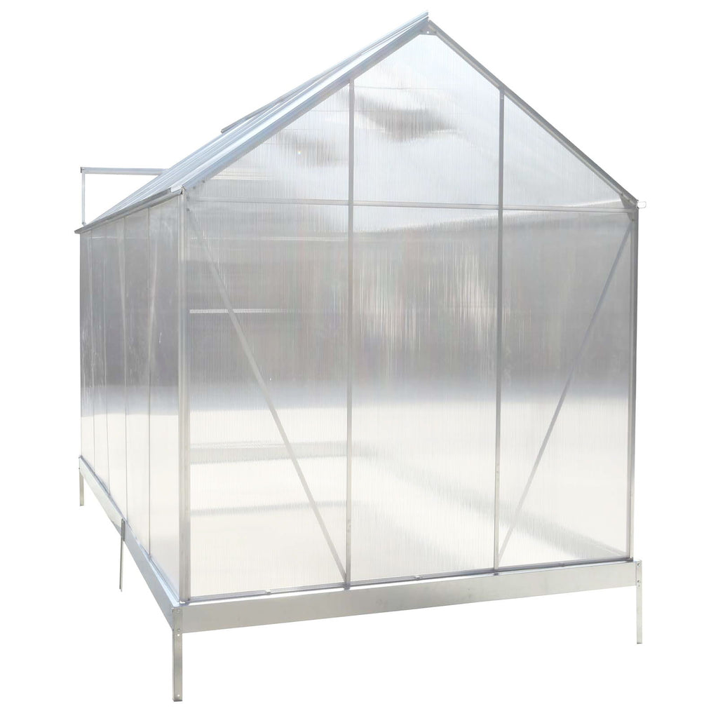 Polycarbonate house, Heavy Duty Outdoor Aluminum Walk-In House Kit With Rain Gutter, Vent And Door For Backyard Garden