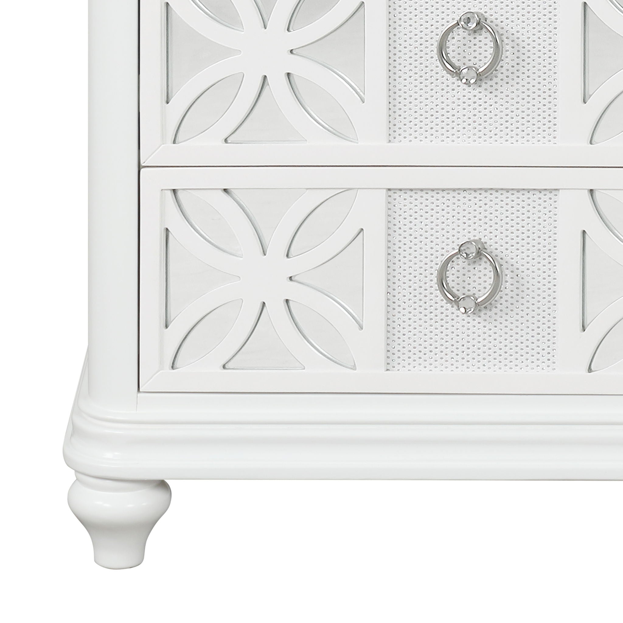 Abigale - Nightstand With Mirror Top, LED Lighting (Includes Mirror And Nightstand) - White