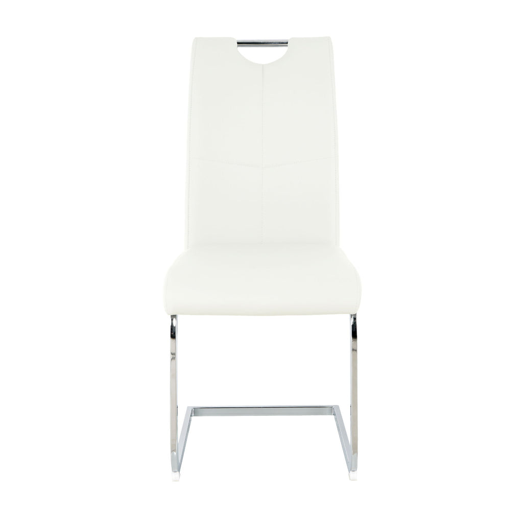 Modern Dining Chairs With Padded Seat And Metal Legs