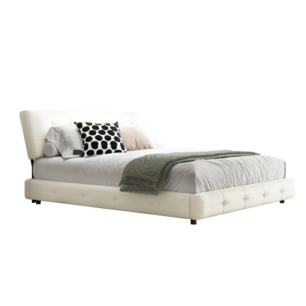 Tufted Headboard With Extra-Large Ultra-Soft Cloud Pillow Design