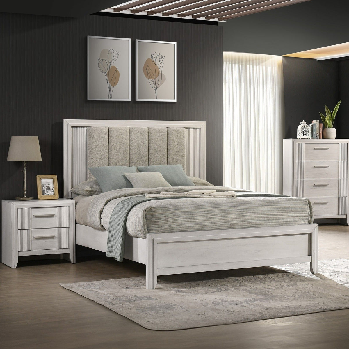 4 Drawer Tall Storage Chest Furniture - White