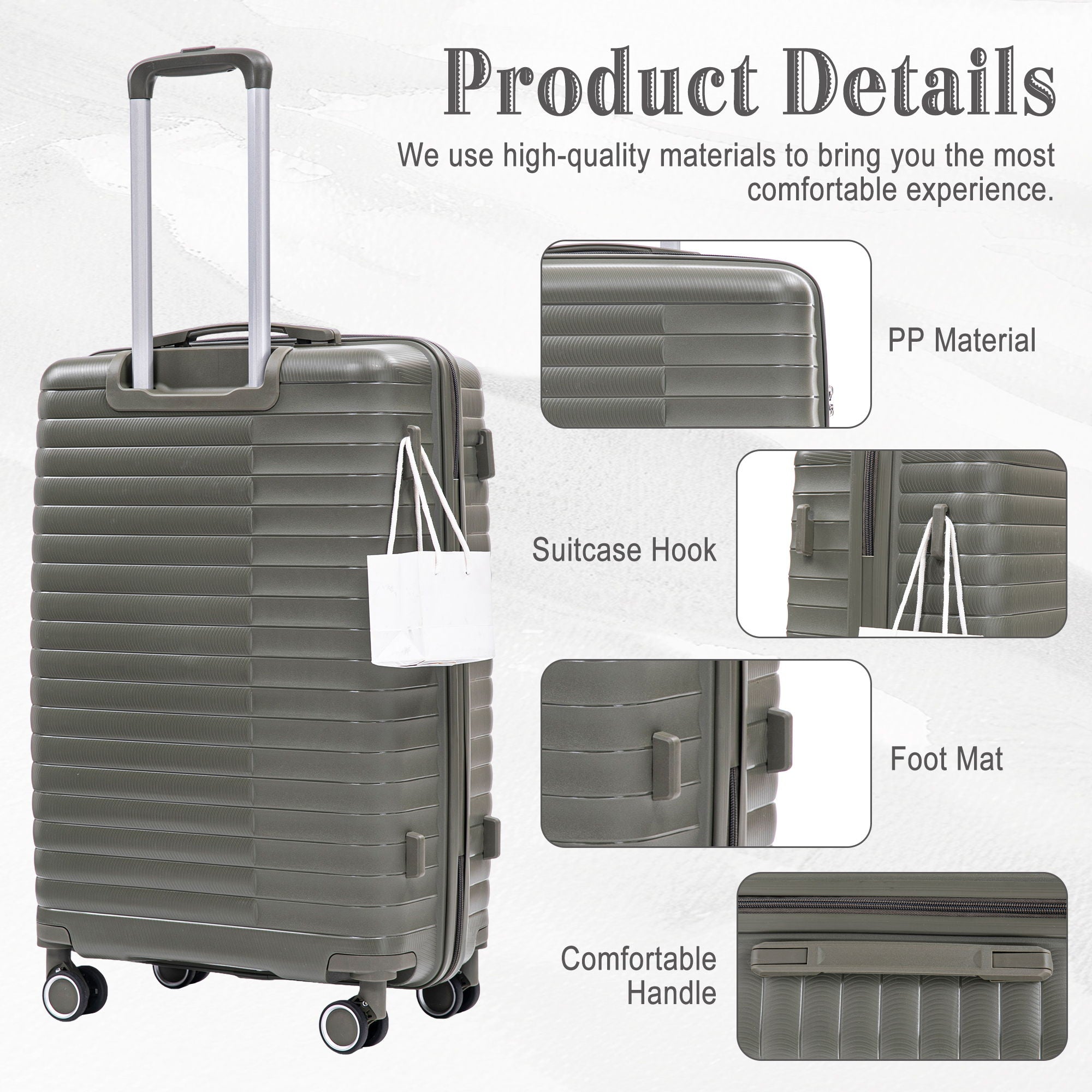4 Piece Luggage Set, Combination Lock