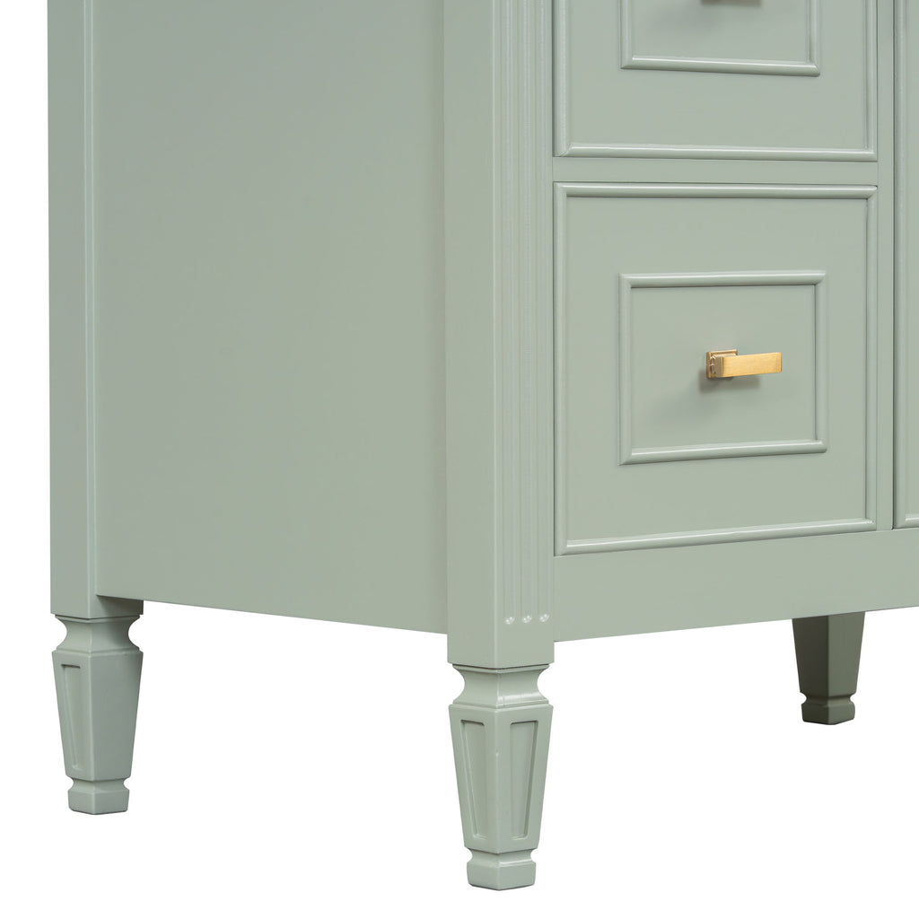 Modern Bathroom Vanity With Sink, 1 Flip Drawer And 2 Drawers, Adjustable Shelf