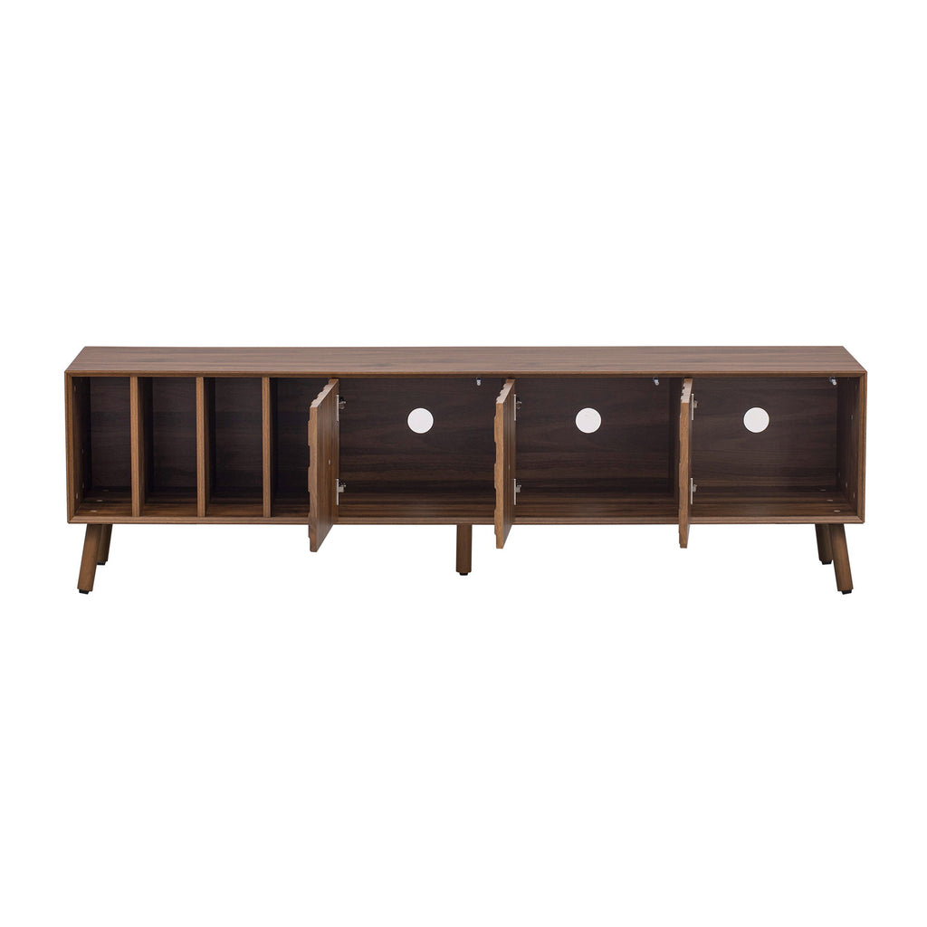TV Stand With 5 Legs, Media Console Table For Tvs Up To 75" - Walnut