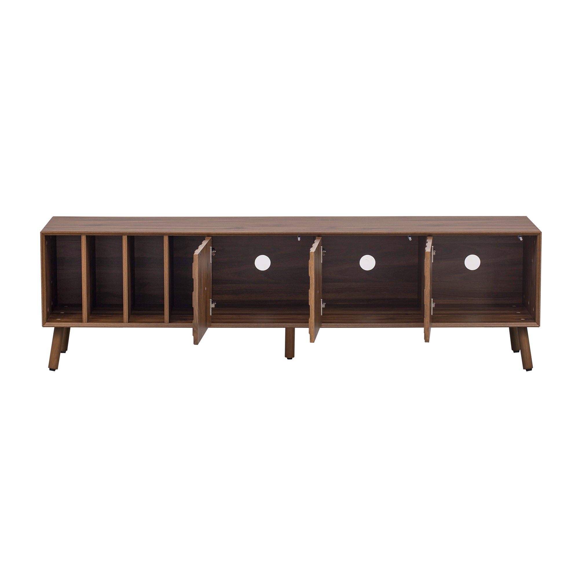 TV Stand With 5 Legs, Media Console Table For Tvs Up To 75" - Walnut
