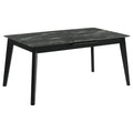 Bellingham - Dining Table With Self Storing Extension Leaf - Black Marble-Look Sintered Stone
