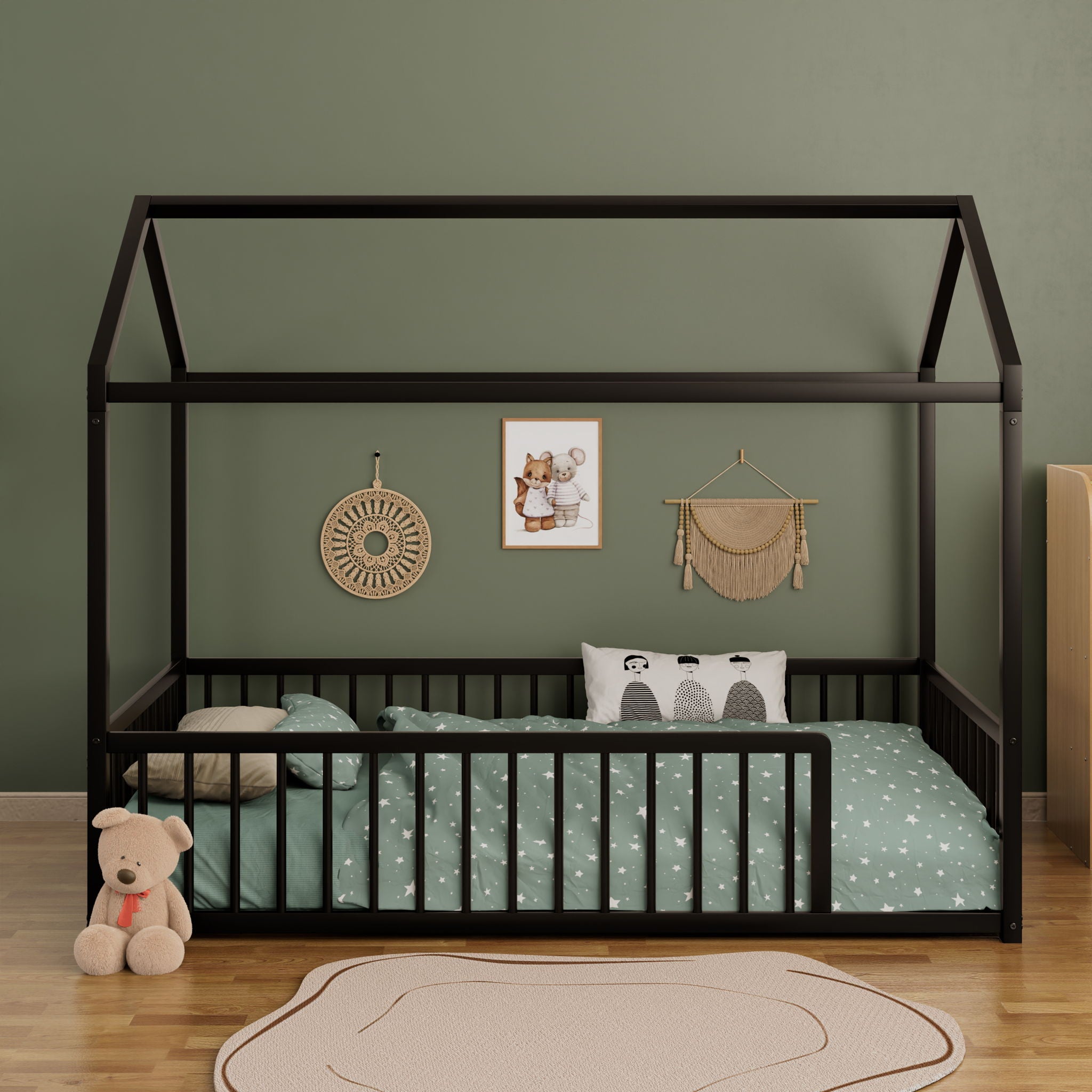 Montessori Floor Bed Frame With House Shape