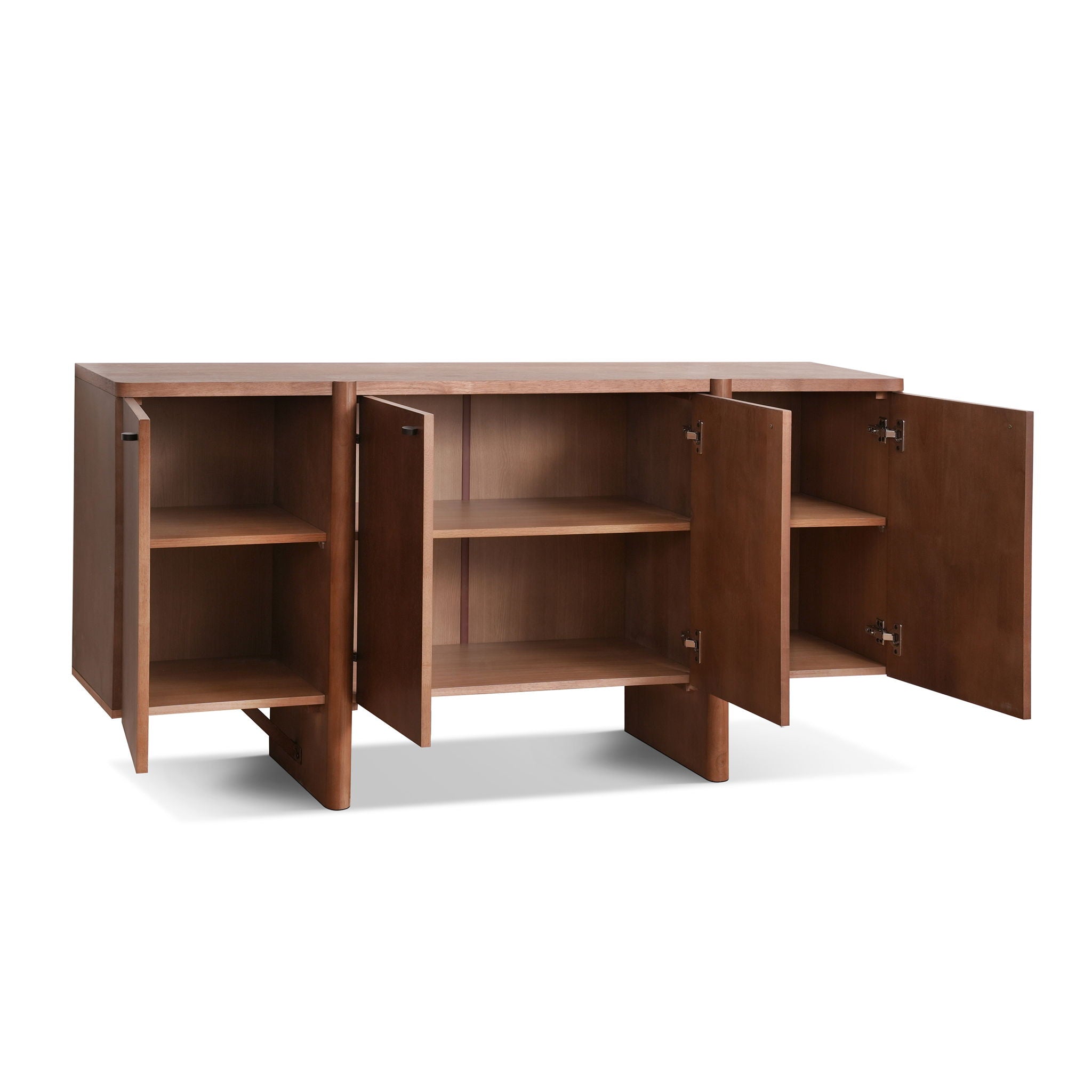 Govanny - Storage Sideboard With Adjustable Shelves & Rubberwood Legs - Espresso