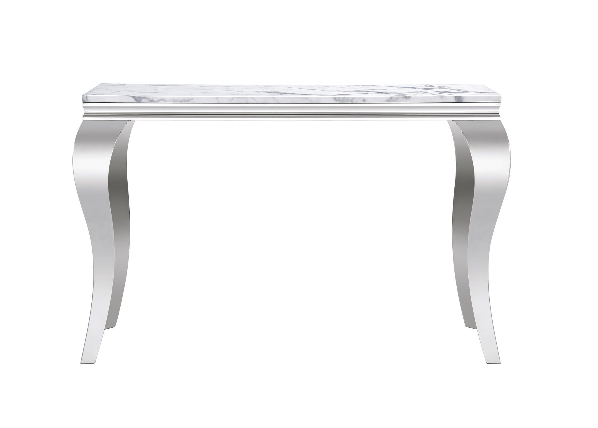 Marble Printed Rectangular Table, Stainless Steel Legs