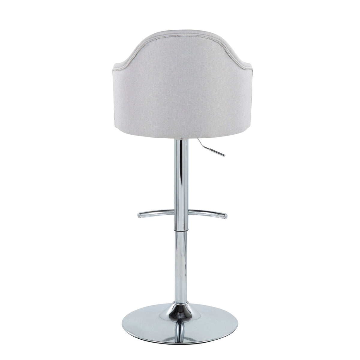 Ahoy - Contemporary Adjustable Barstool With Swivel With Rounded T Footrest (Set of 2) - Gray