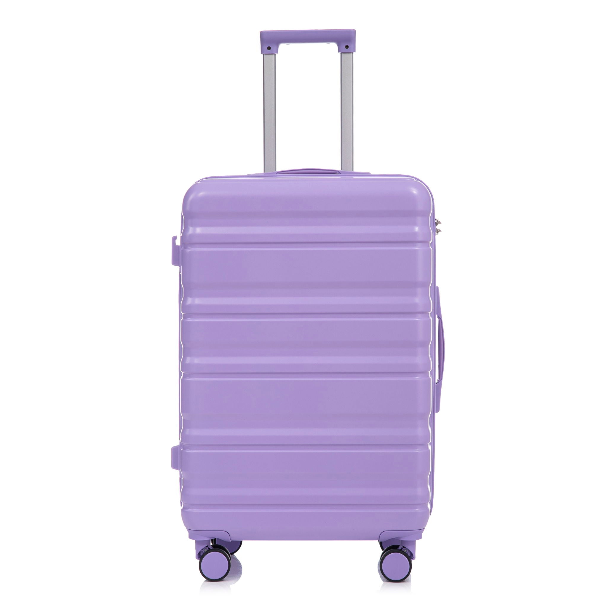 3 Piece 20" / 24" / 28" Spinner Luggage Set & Combination Lock, Durable Hard Shell With 360° Silent Wheels - Blue / Purple