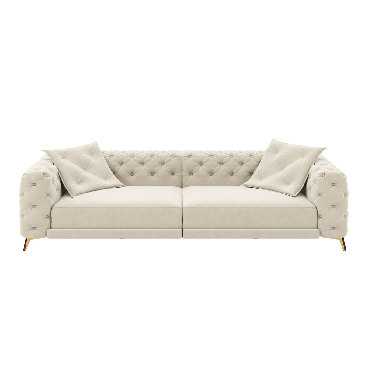 3 In 1 Convertible Sleeper, Deep Seat Pull Out Sofa Bed, Button Tufted