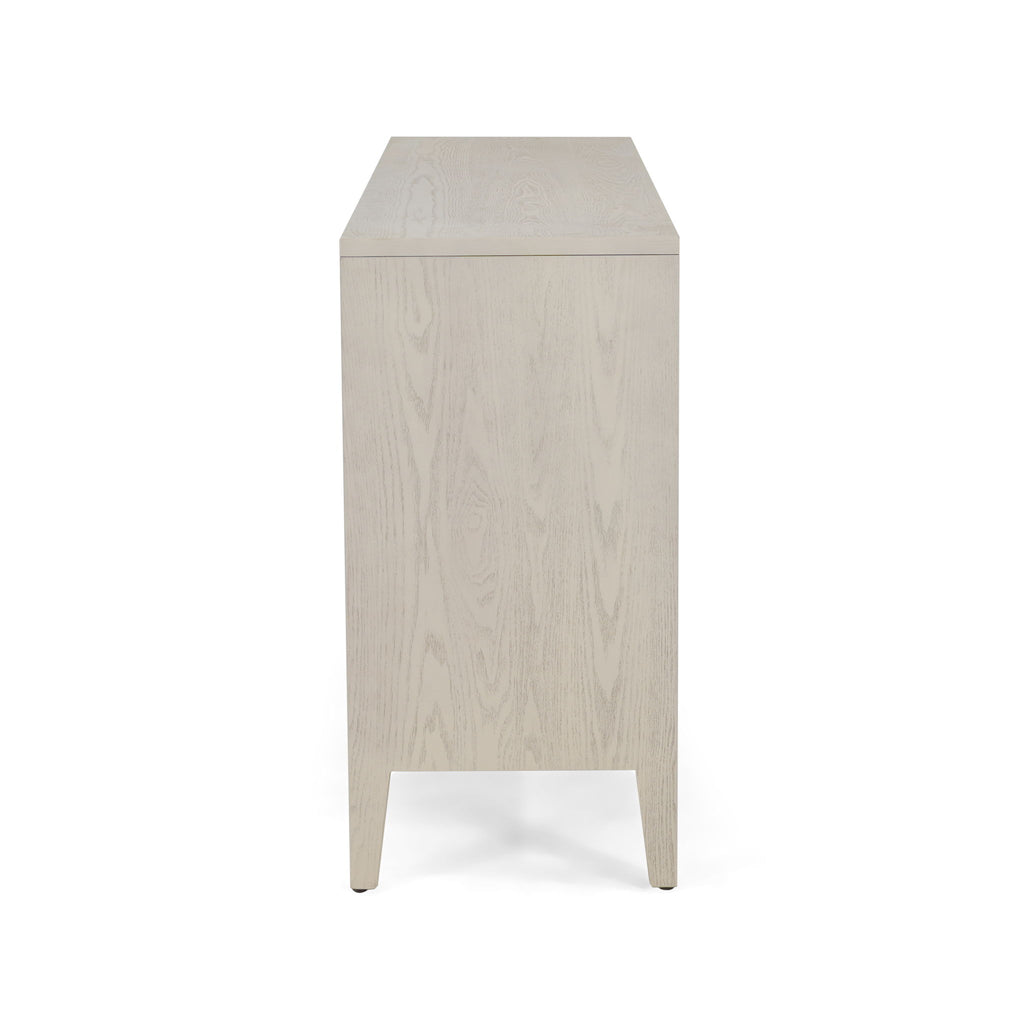Wood Sideboard With Adjustable Shelves And Storage Cabinet - White Washed
