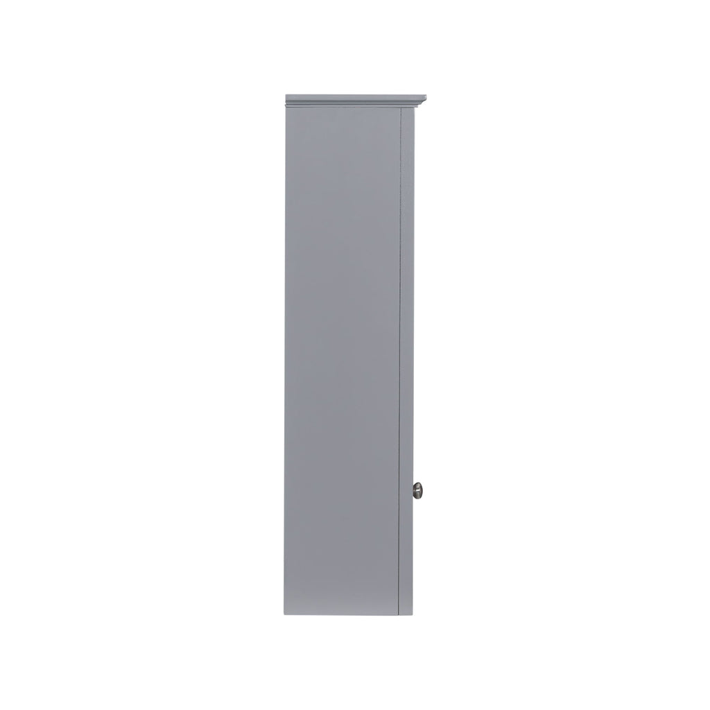 Bathroom Vanity With Top Sink, Freestanding Storage Cabinet With 2 Doors And 3 Drawers, Mirror Cabinet Included - Gray