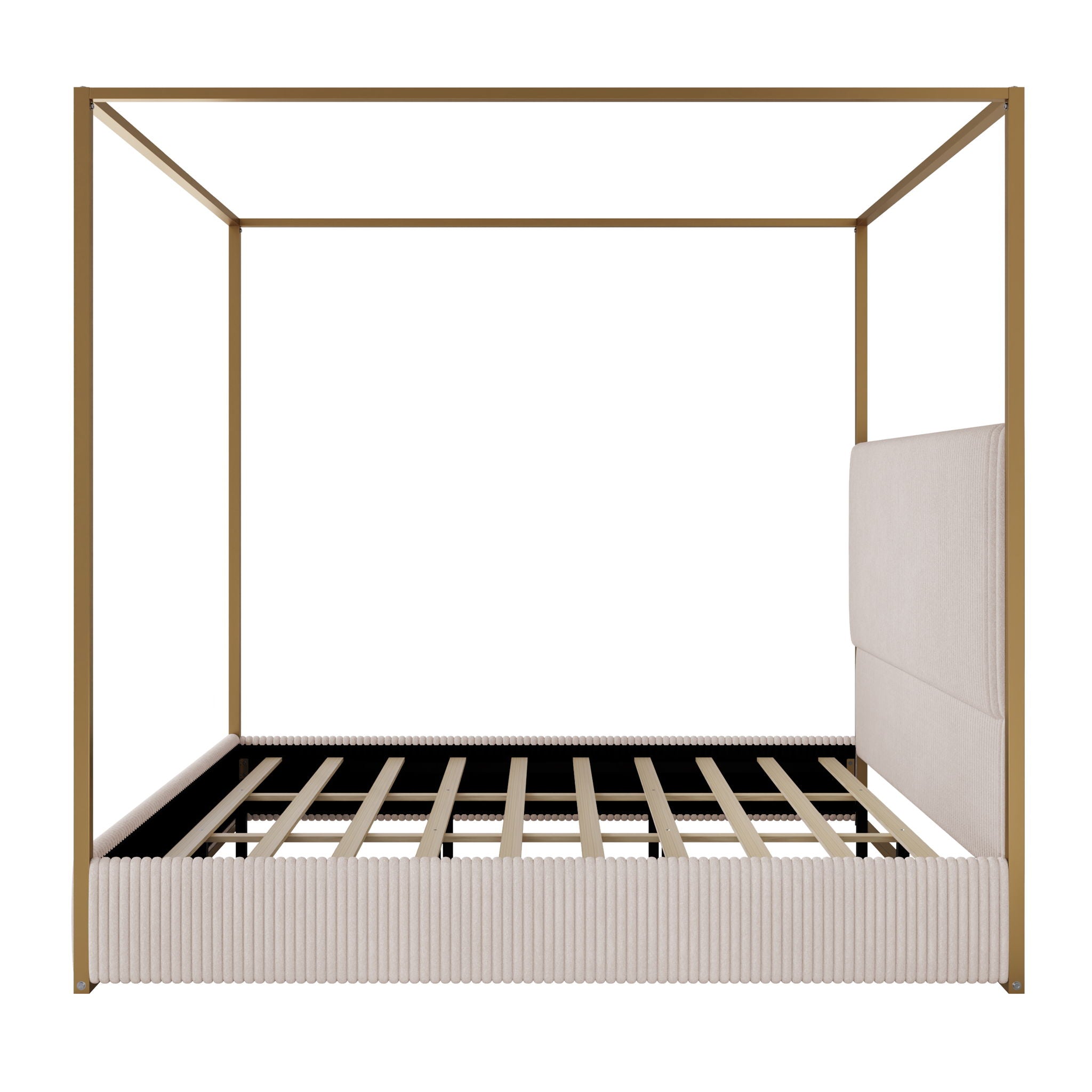 Luxury Canopy Bed With Upholstered Headboard