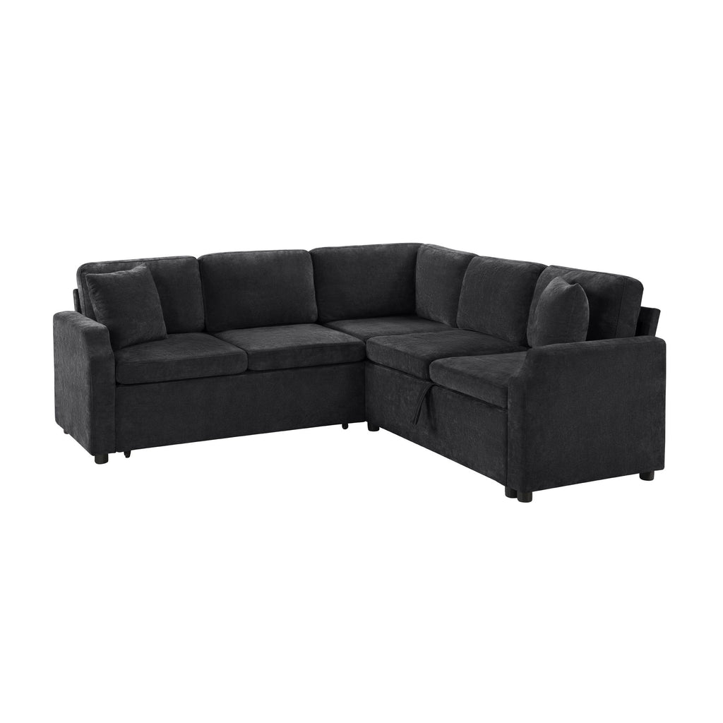 Modern L Shaped Sectional Sofa Bed With Hidden Storage Upholstery