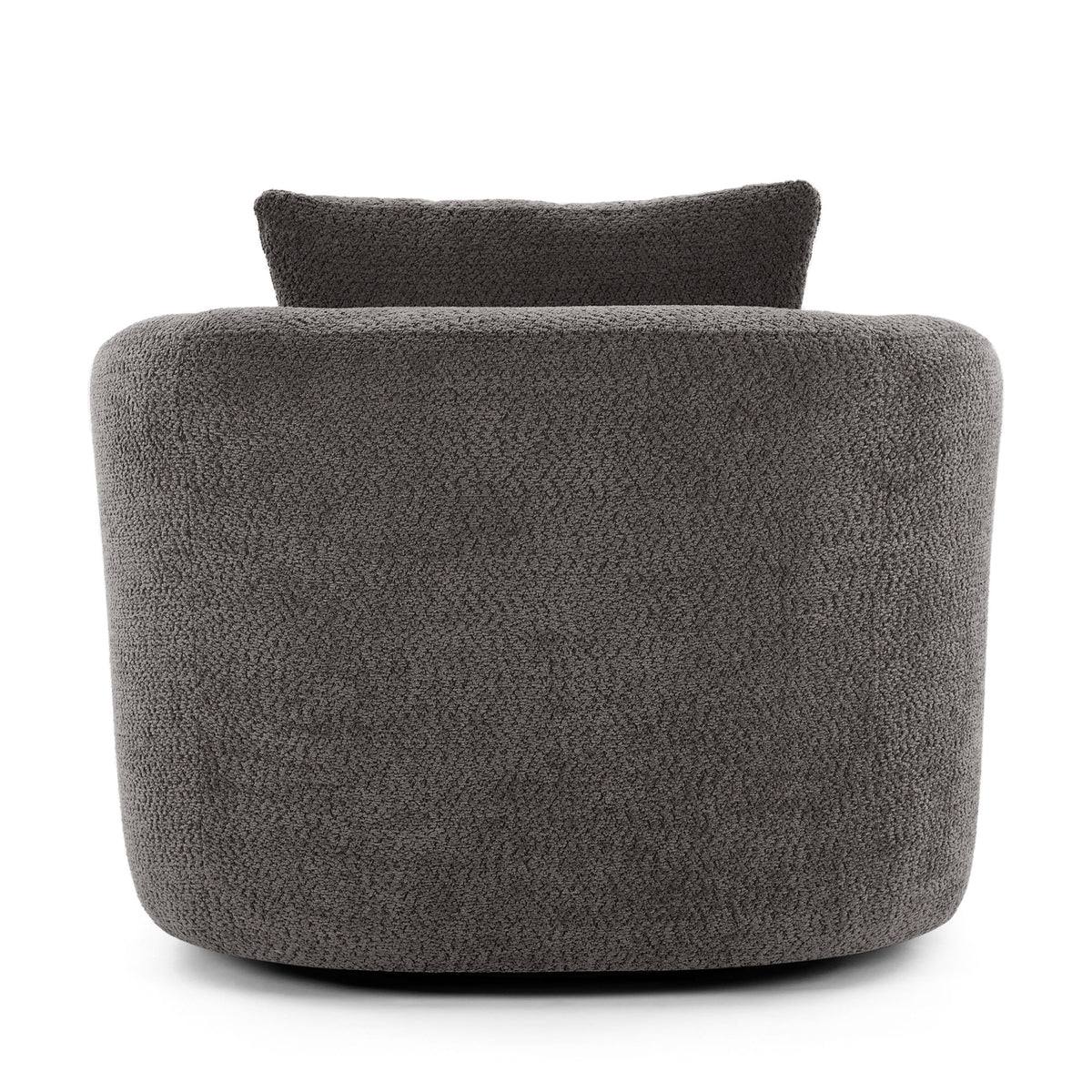360° Swivel Barrel Sofa Chair With Throw Pillow, Upholstered Accent Chair