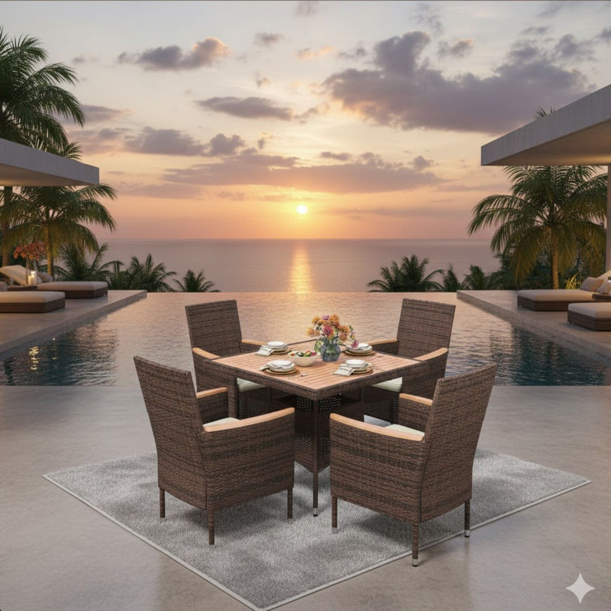 5 Piece Patio Dining Set With Table