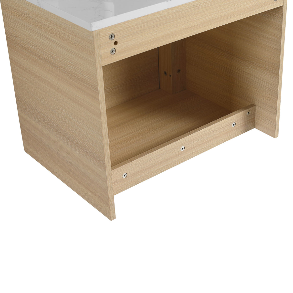 Mounted Bathroom Vanity With Art Sink, 2 Storage Shelves, Soft Close Door