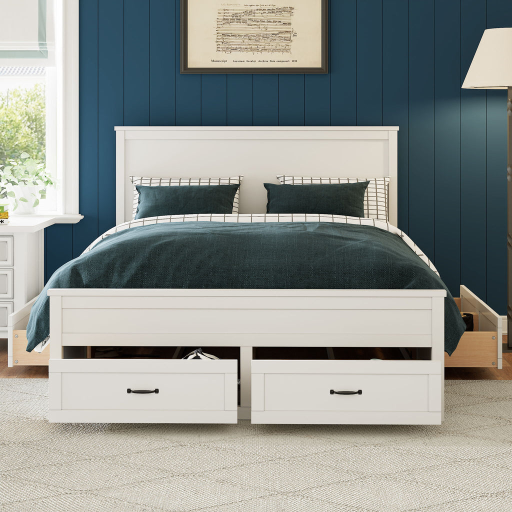 Modern Storage Platform Bed Frame With 6 Drawers