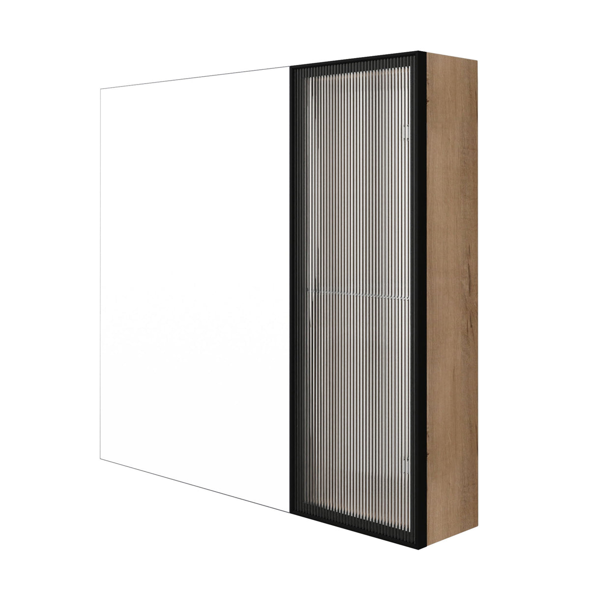 Wall Mounted Bathroom Cabinet & Adjustable Shelves - Imitative Oak