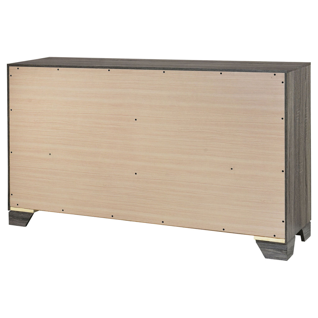 Funston - 6 Drawer Dresser Cabinet - Brown Oak