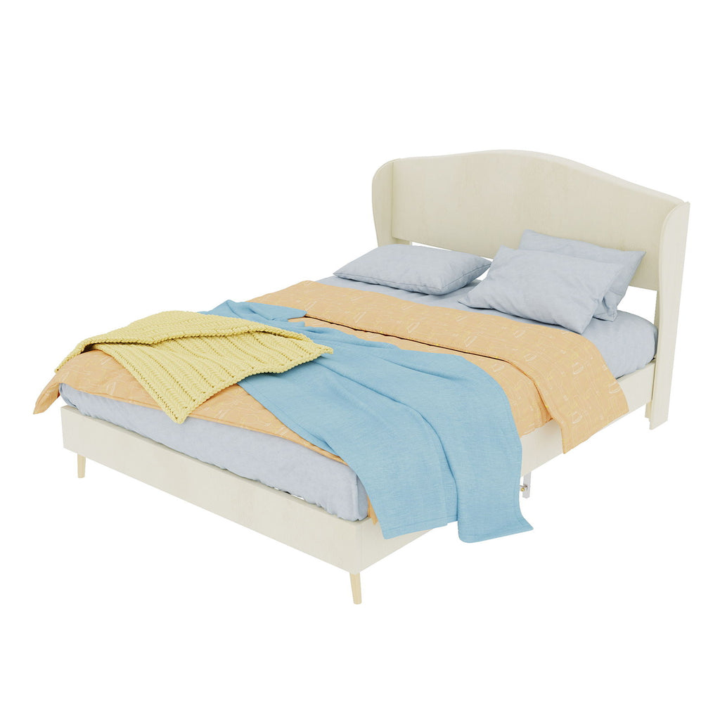 Upholstered Bed, Tufted Headboard, Comfortable Sleep