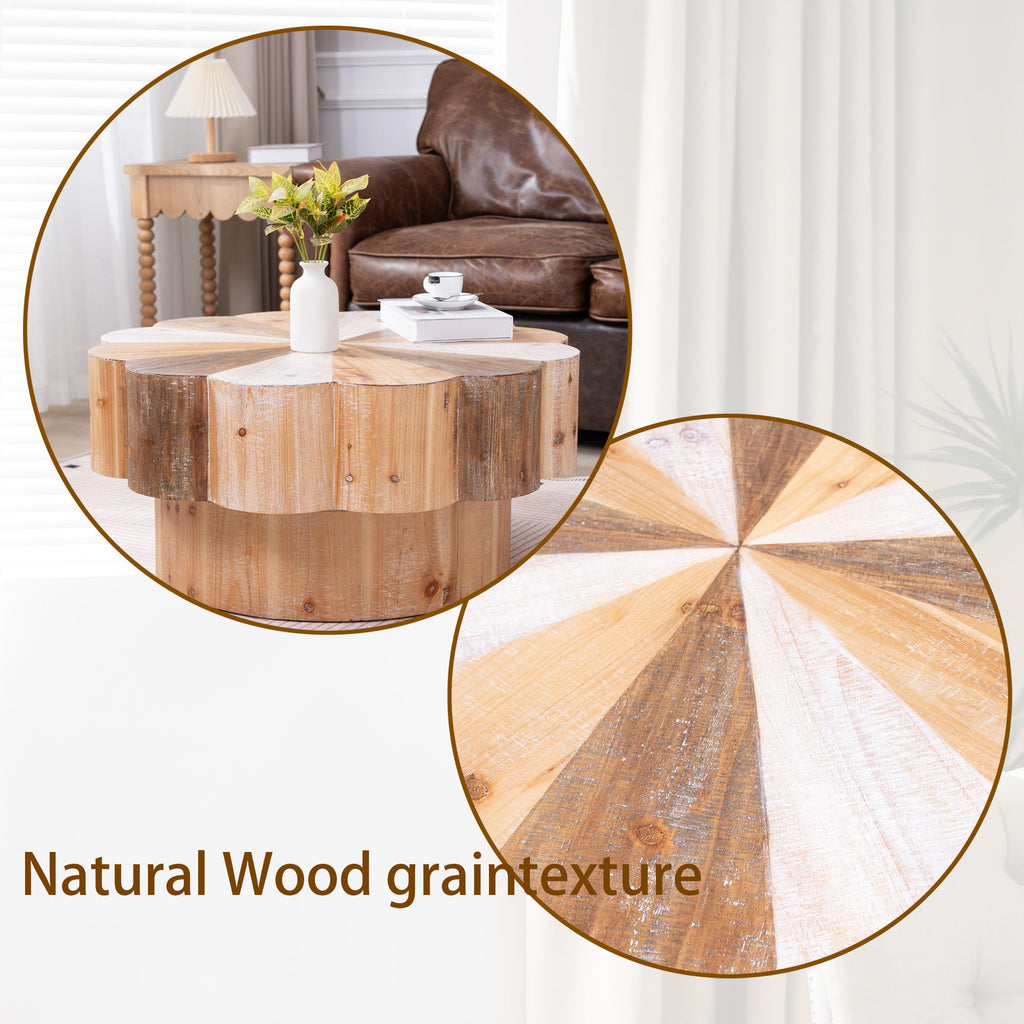 Flower Shaped Coffee Center Table For Living Room - Multicolor