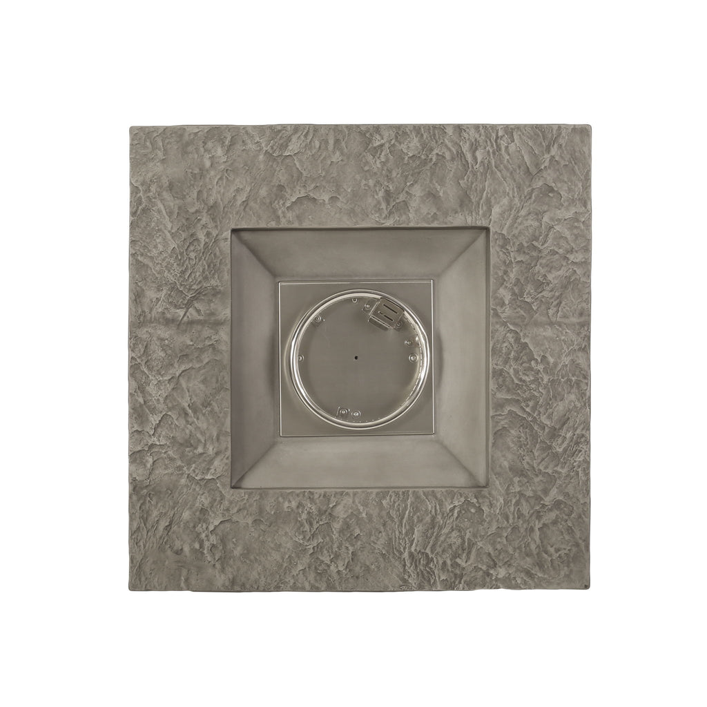 Classic Design Square Fire Pit With Top And 40, 000 Btu Heat Output - Stone Gray