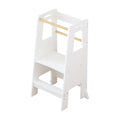 Standing Tower, Child Kitchen Step Stool Toddler, Montessori Stool Adjustable Height - White