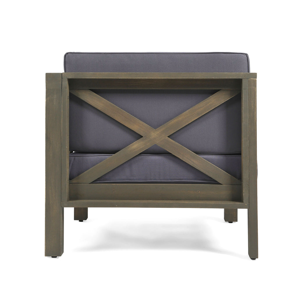 Brava - X Back 2 Seater Sectional Loveseat With Coffee Table