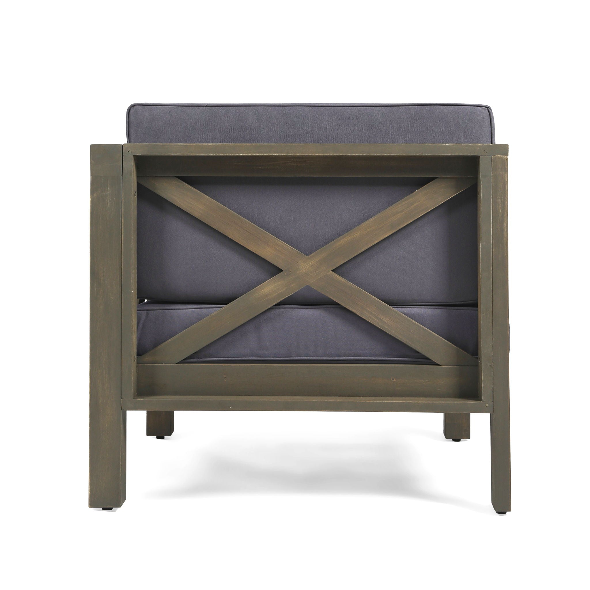 Brava - X Back 2 Seater Sectional Loveseat With Coffee Table