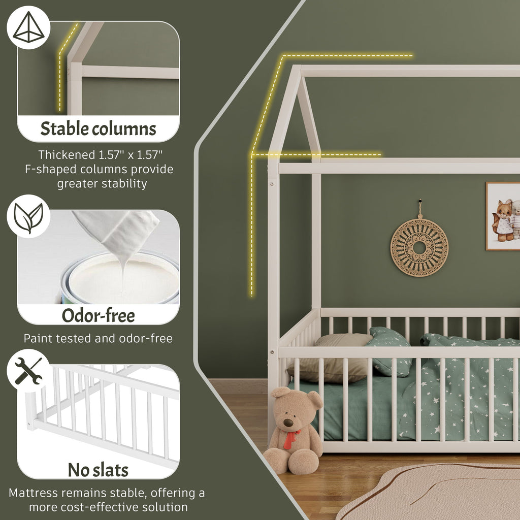Montessori Floor Bed Frame With House Shape