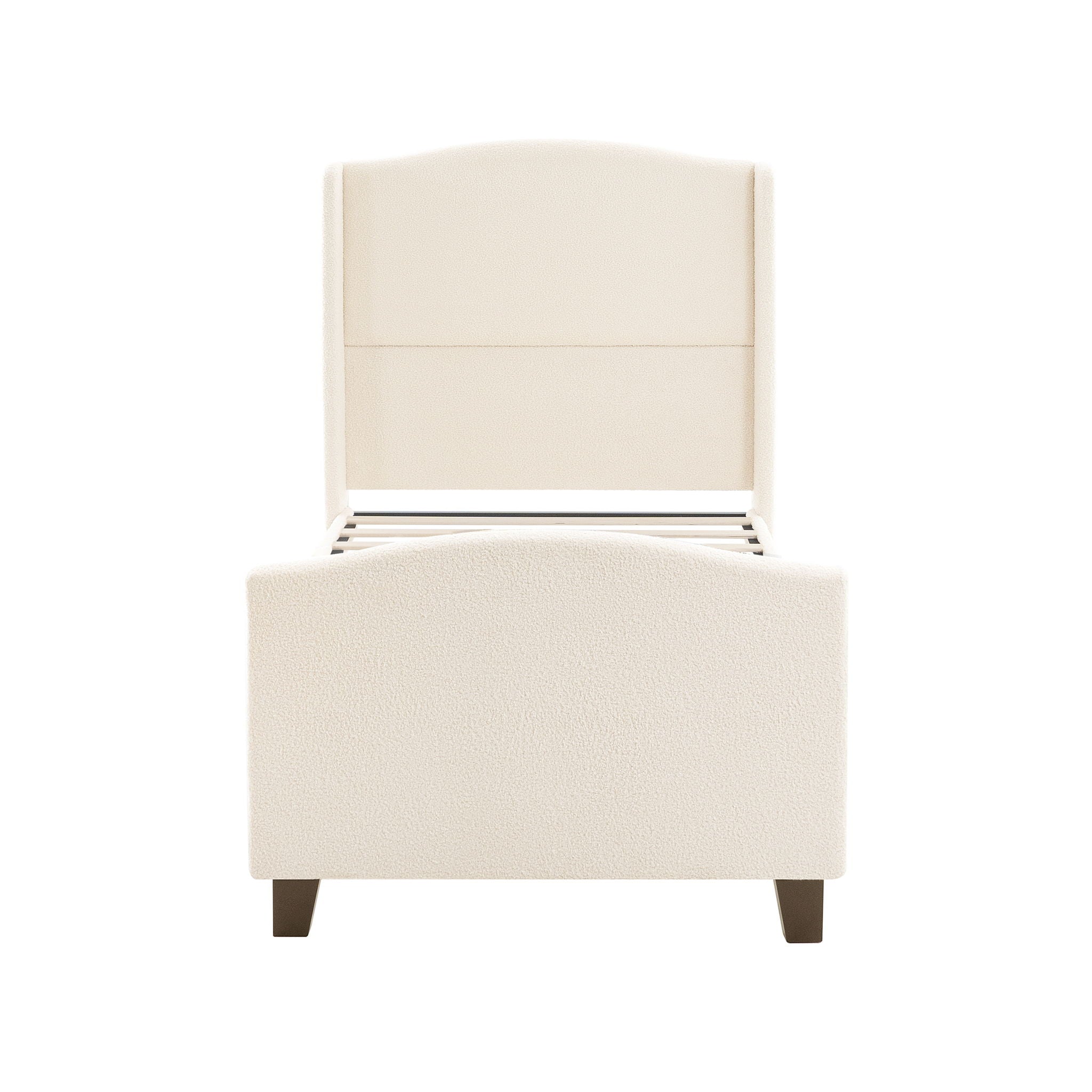 Platform Bed Frame With Tall Headboard And High Footboard