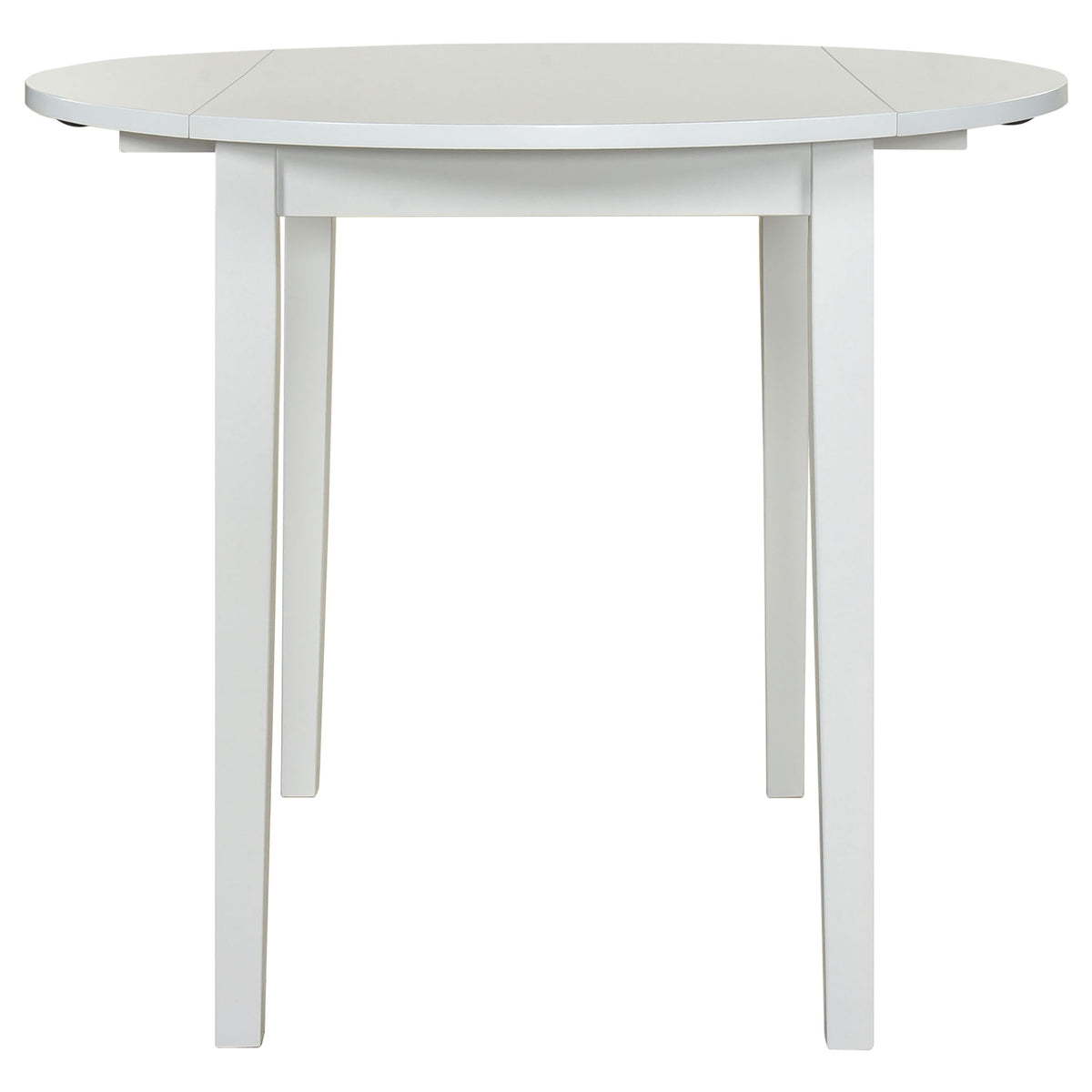 Cliff - 3 Piece Round Drop Leaf Dining Table Set With Ladderback Chairs - White