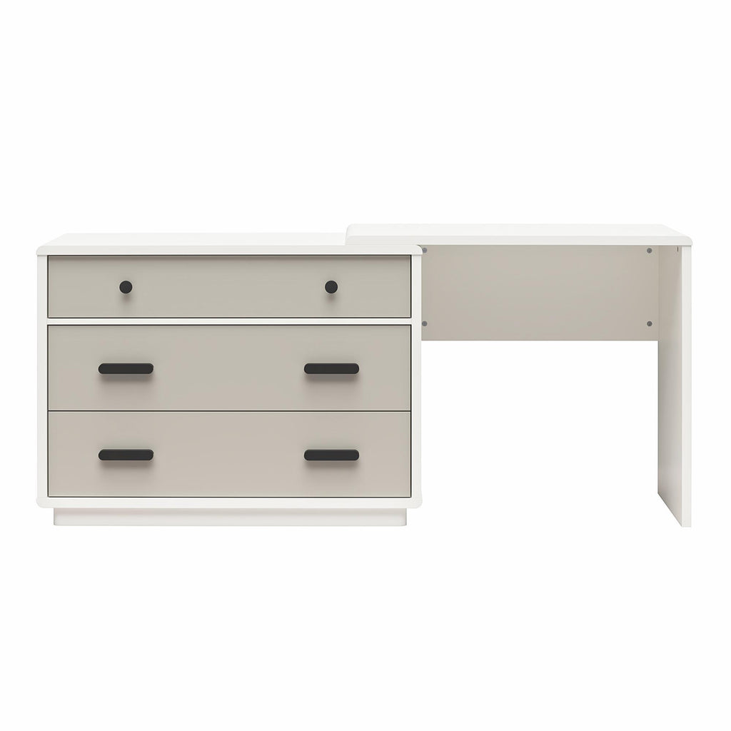 Valencia - 3 Drawer Dresser And Desk - Taupe