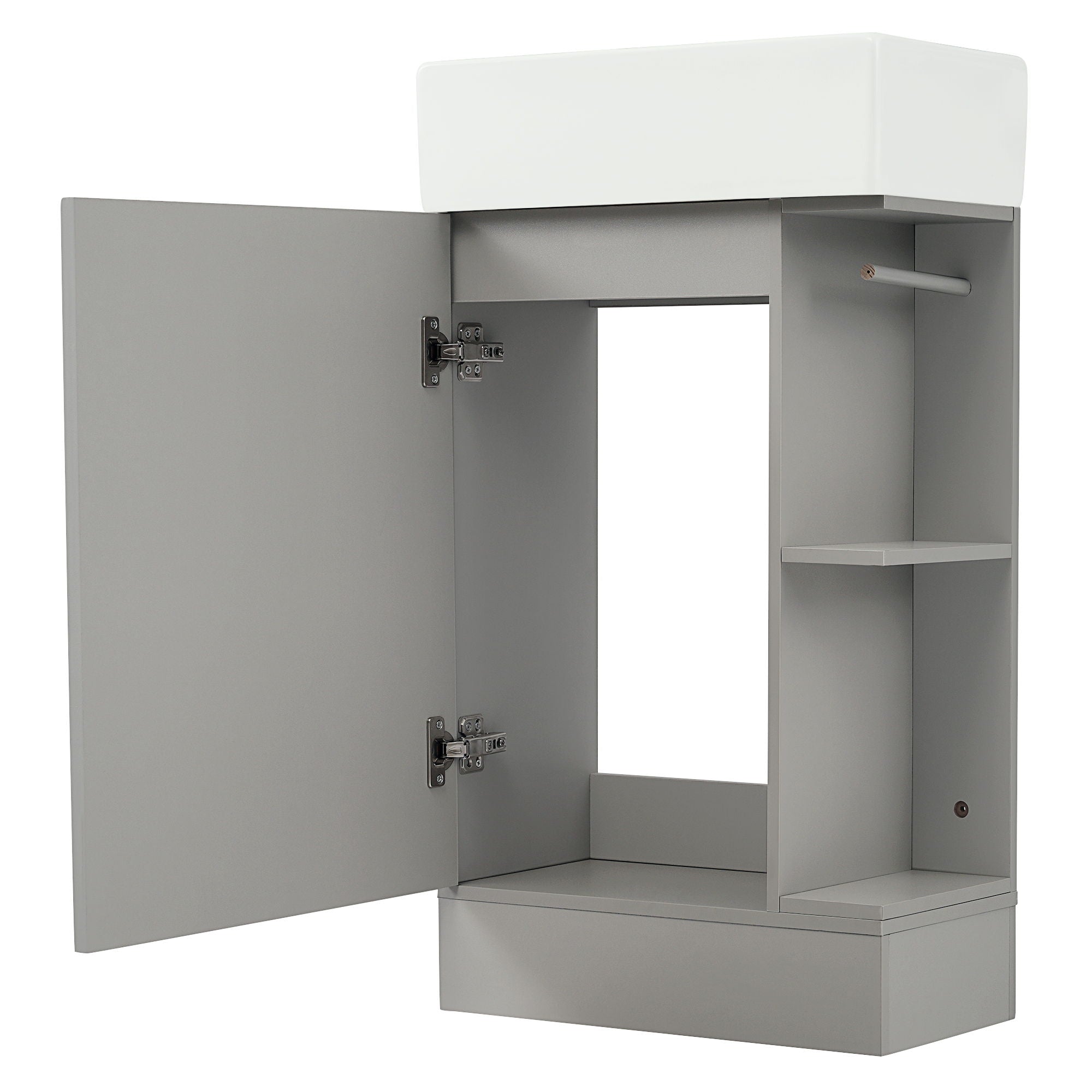 Modern Bathroom Vanity With Sink And 2 Tier Shelf