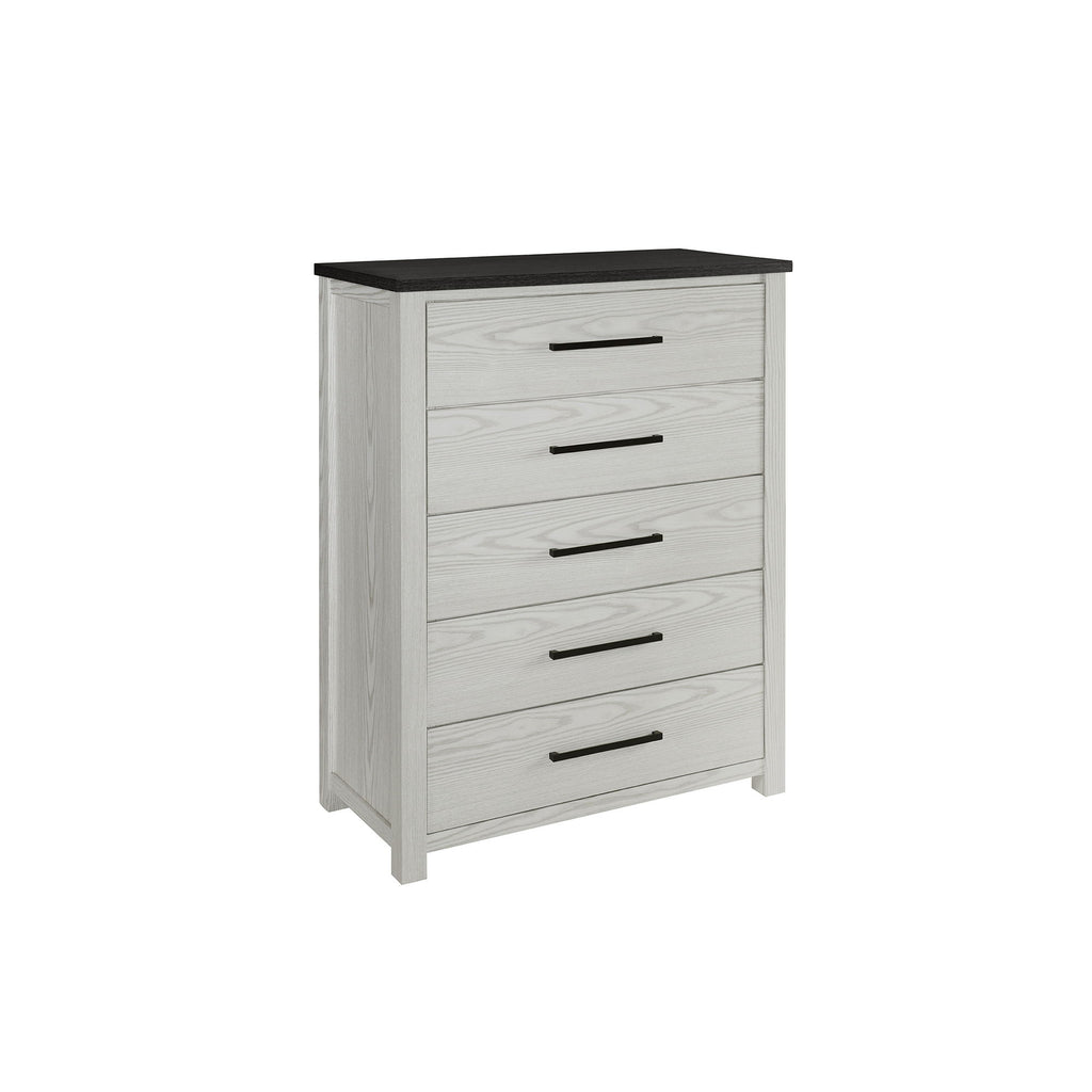Avery - King Bedroom Set With Bookcase Headboard, Low Profile Bed, Spacious Drawers - Beige
