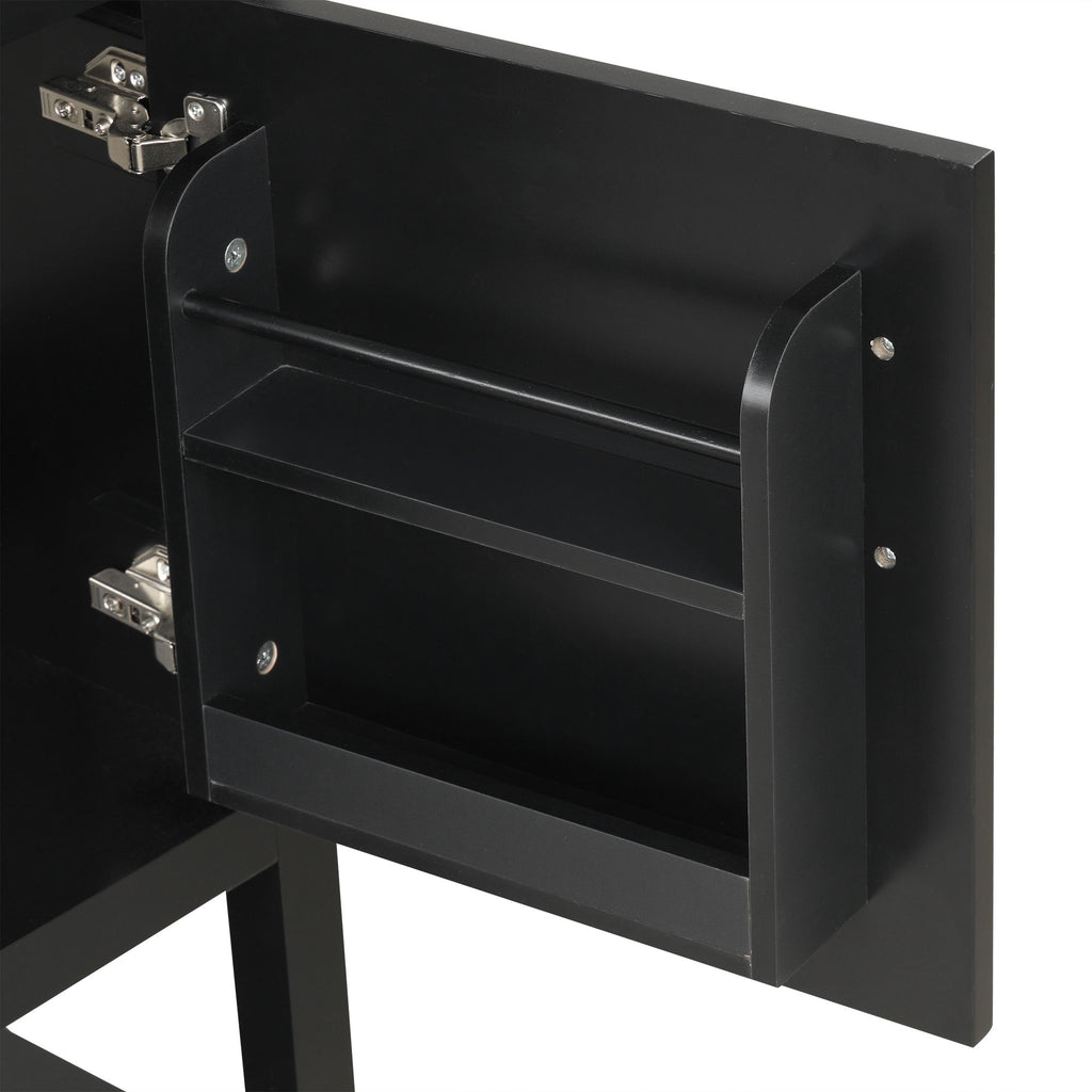 Modern Bathroom Vanity With Sink, Soft-Closing Door And Open Shelf