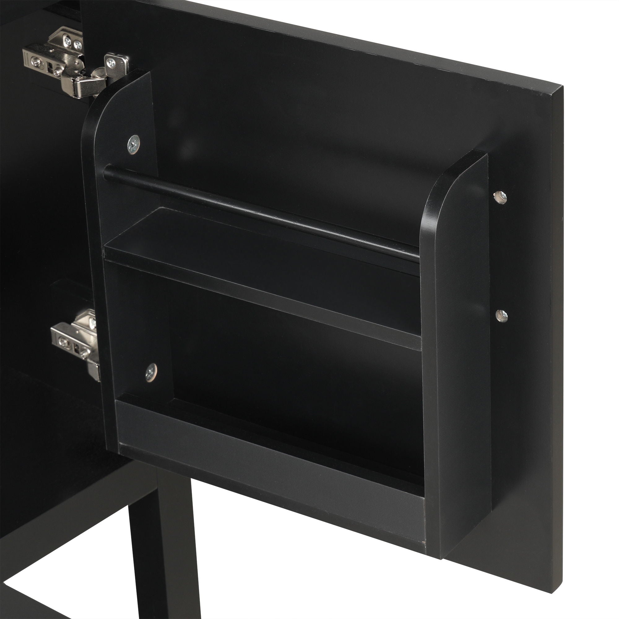 Modern Bathroom Vanity With Sink, Soft-Closing Door And Open Shelf