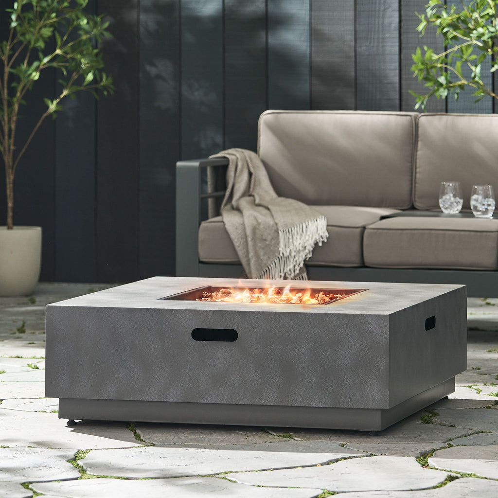 Modern Square Fire Pit With 50, 000 Btu